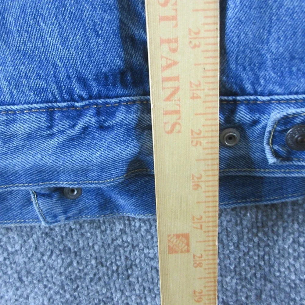 Levis Jacket Mens L Blue Denim Sherpa Lined Trucker Faux Fur Collar Warm Winter